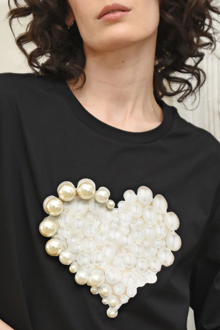 Curate Pearl Up Tee - Black - Shop 9