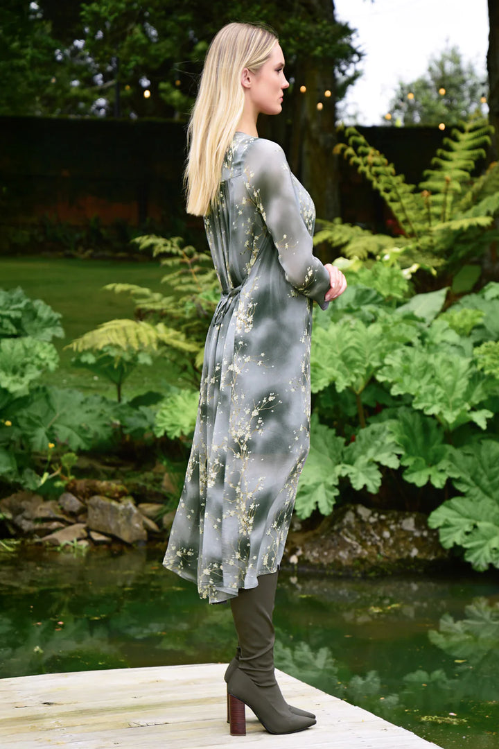 Curate Tie For Now Dress - Grey Floral
