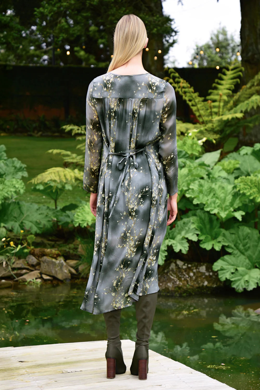 Curate Tie For Now Dress - Grey Floral