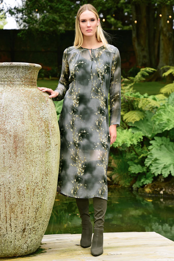 Curate Tie For Now Dress - Grey Floral