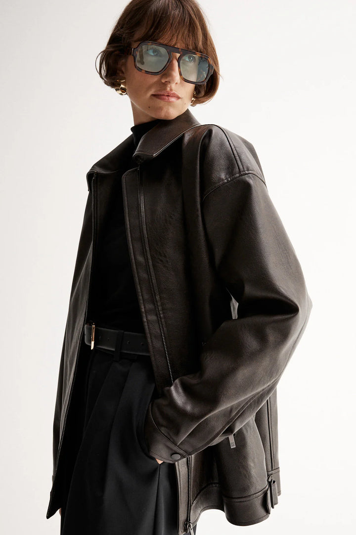 Elka Collective Melton Jacket - Chocolate - Shop 9