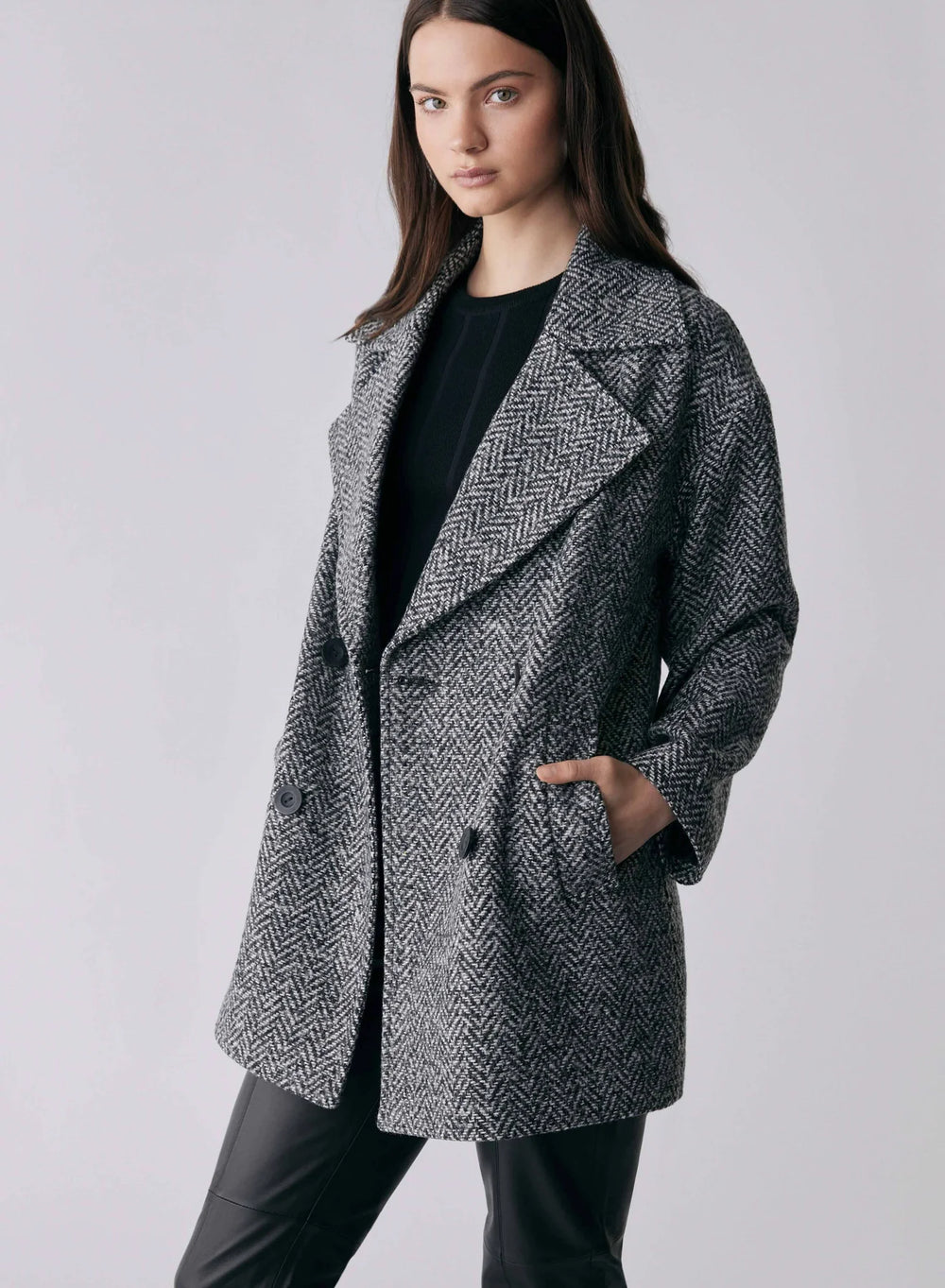 Esmaee Ace Blazer Coat - Herringbone - Shop 9