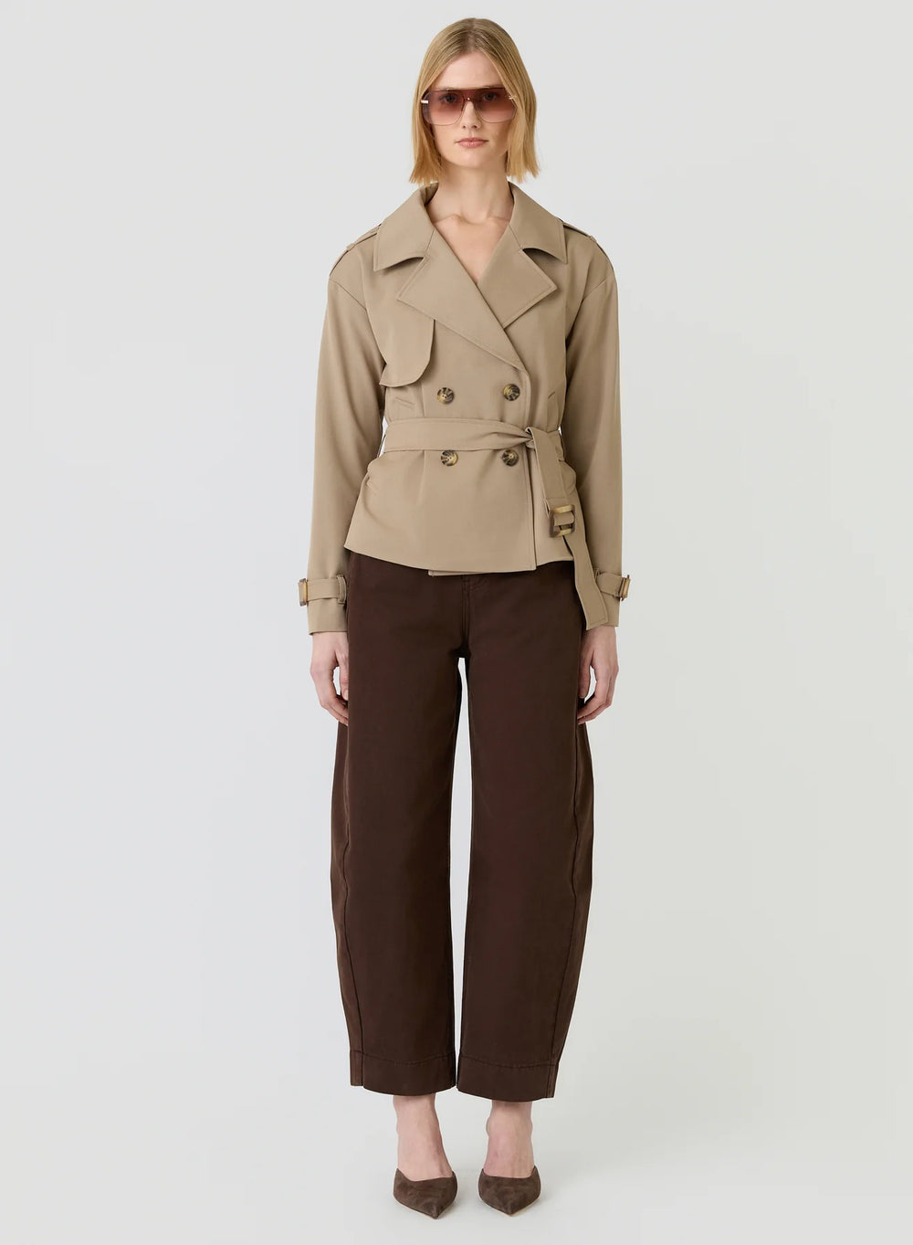 Esmaee Avenue Cropped Trench - Ashwood - Shop 9