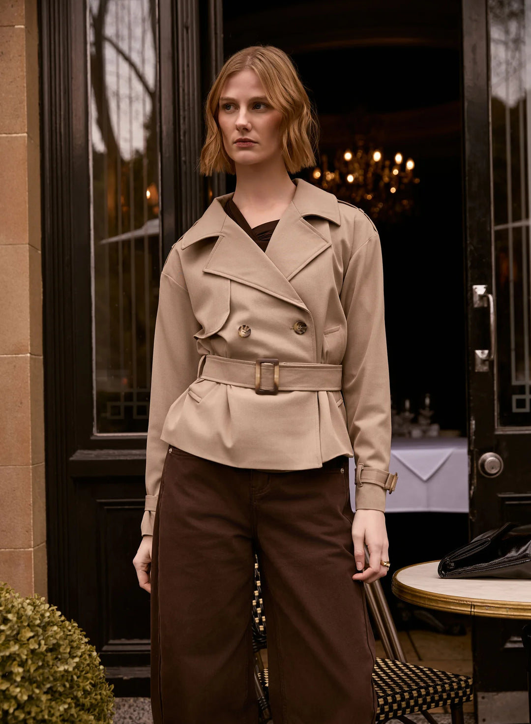 Esmaee Avenue Cropped Trench - Ashwood - Shop 9