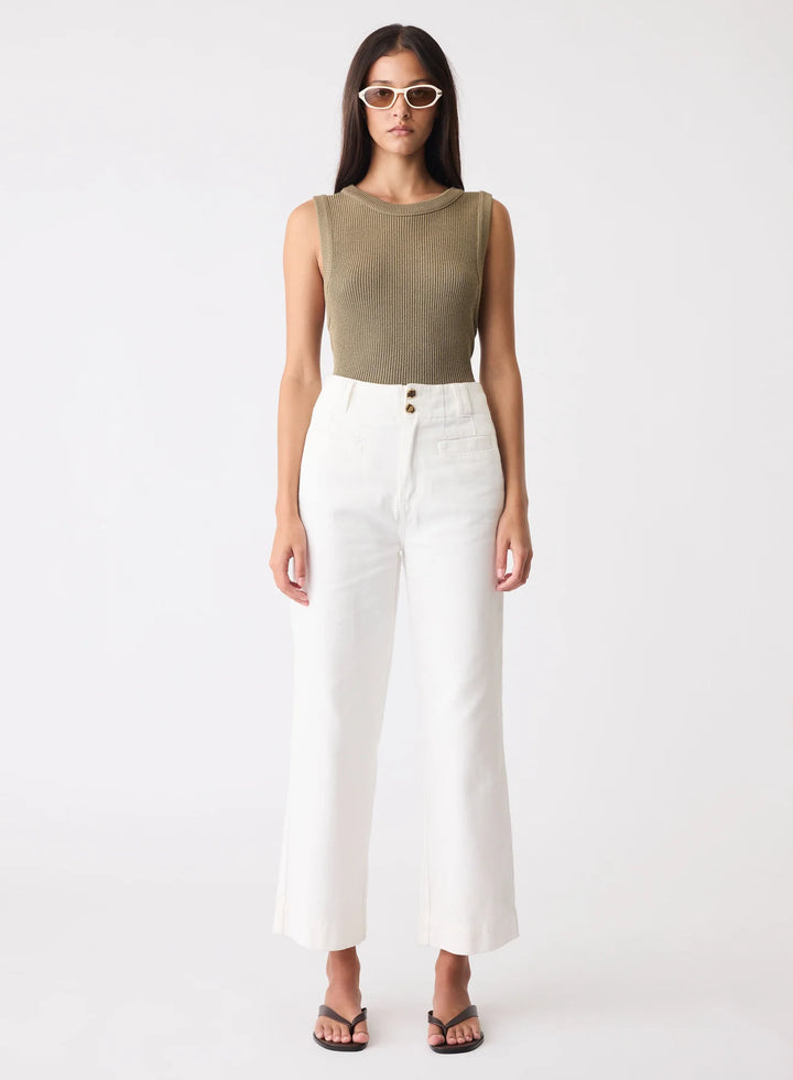 Esmaee Capilla Denim Jeans - Ivory - Shop 9