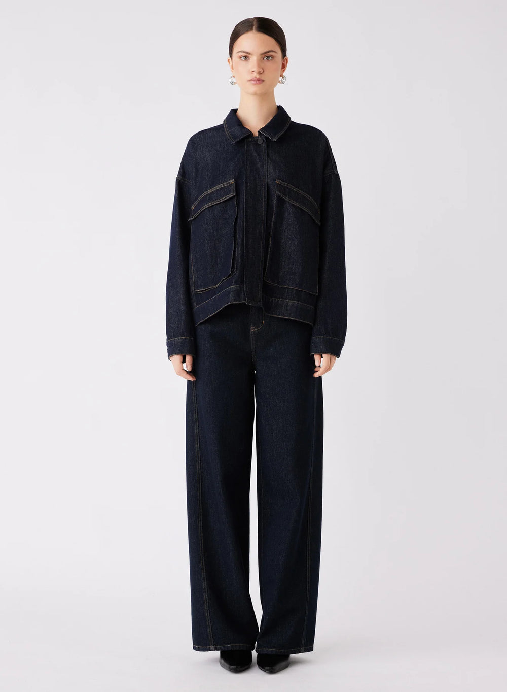 Esmaee Central Denim Jacket - Dark Denim - Shop 9