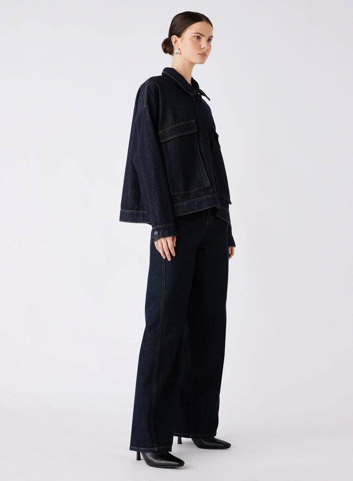 Esmaee Central Denim Jacket - Dark Denim - Shop 9