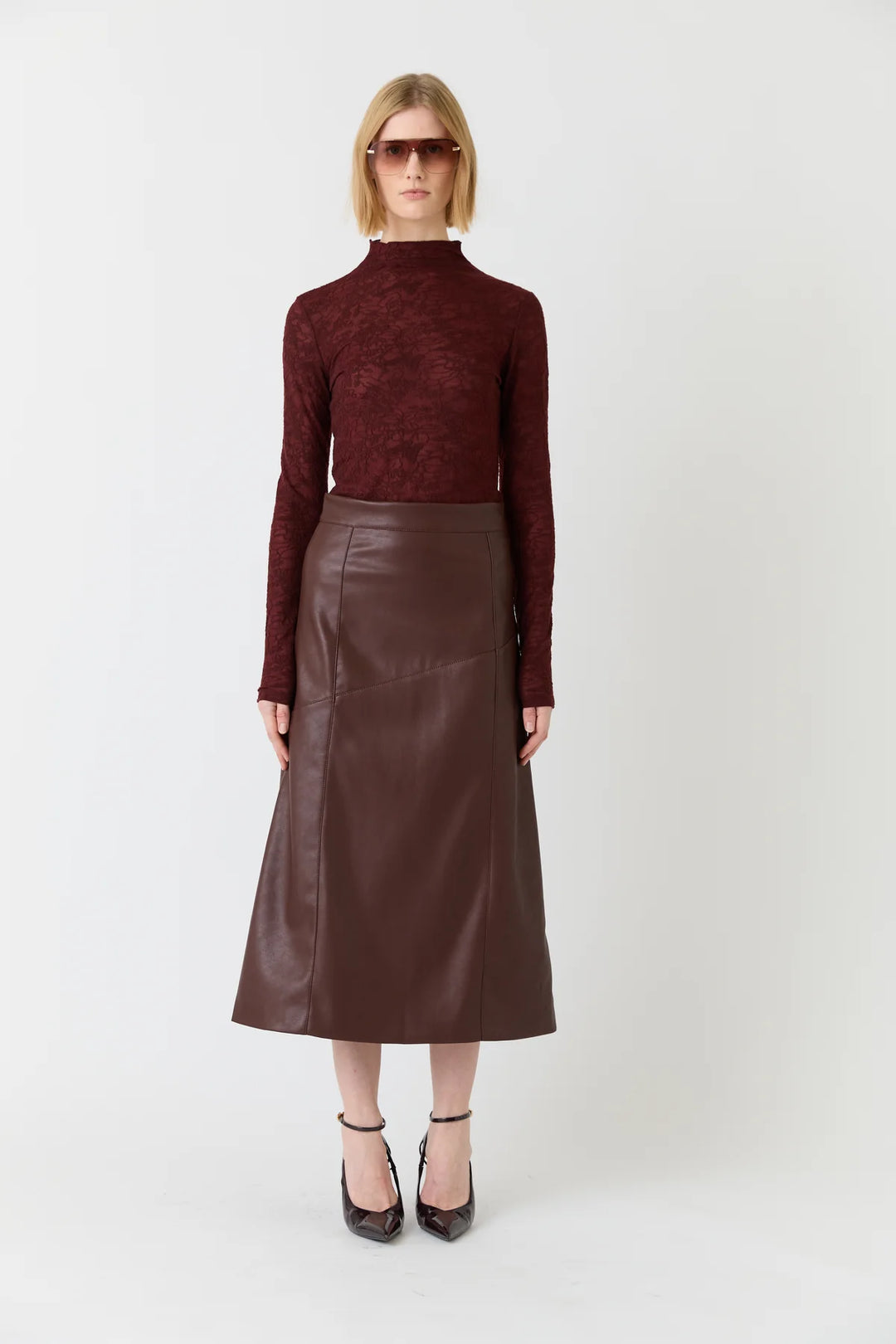 Esmaee Clea Midi Skirt - Mulberry - Shop 9