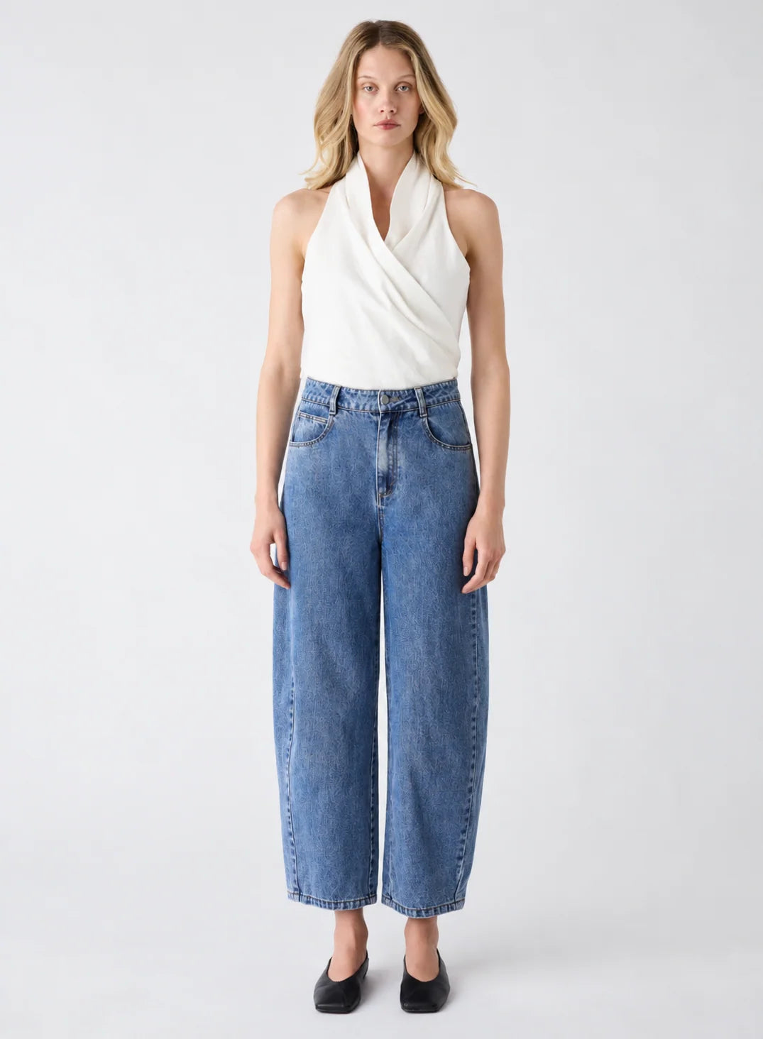 Esmaee Mayfair Barrel Jeans - Blue Denim - Shop 9