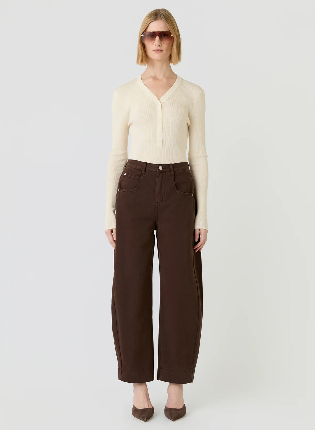 Esmaee Mayfair Barrel Jeans - Espresso - Shop 9