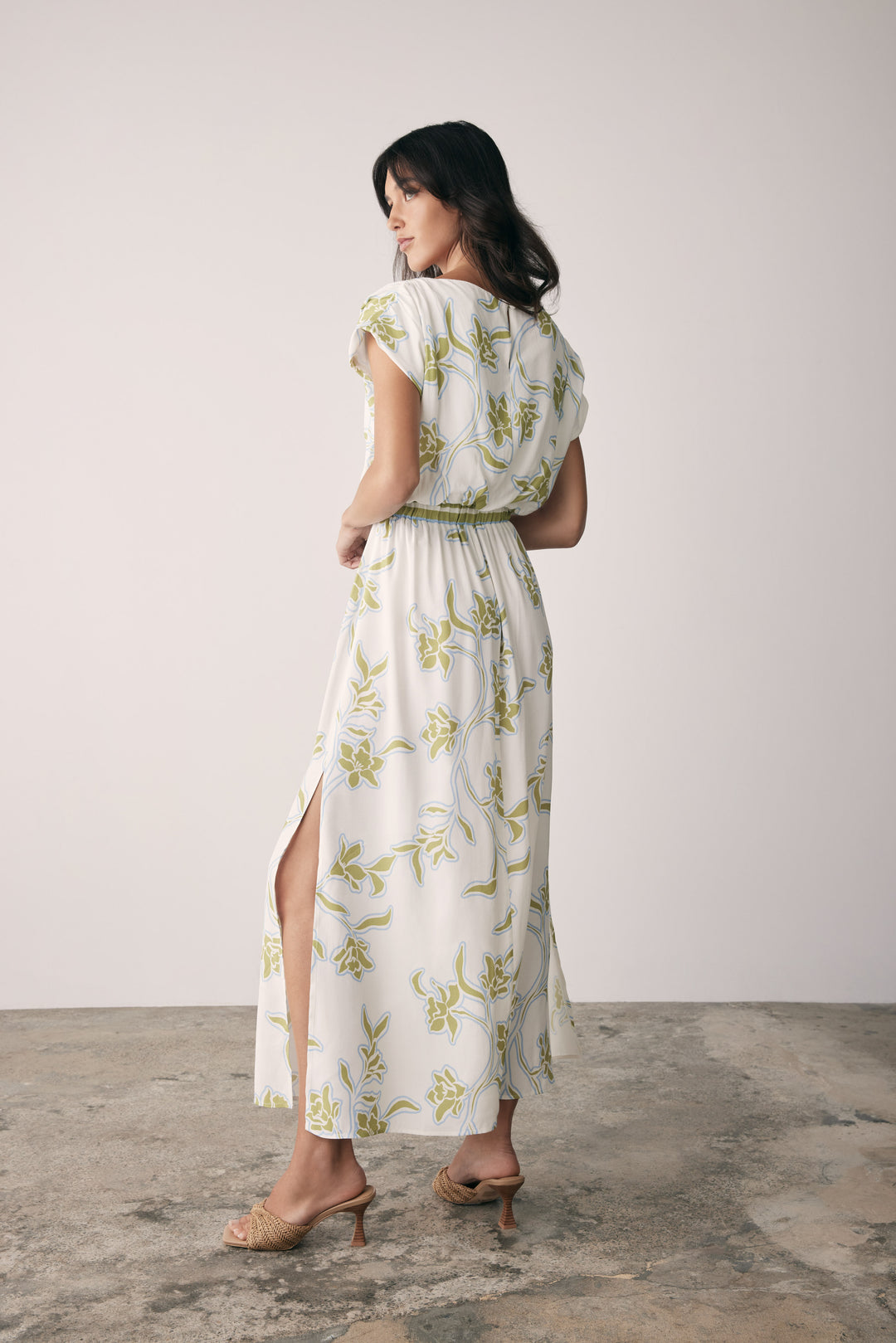 Esmaee Tranquility Dress - Olive Floral - Shop 9