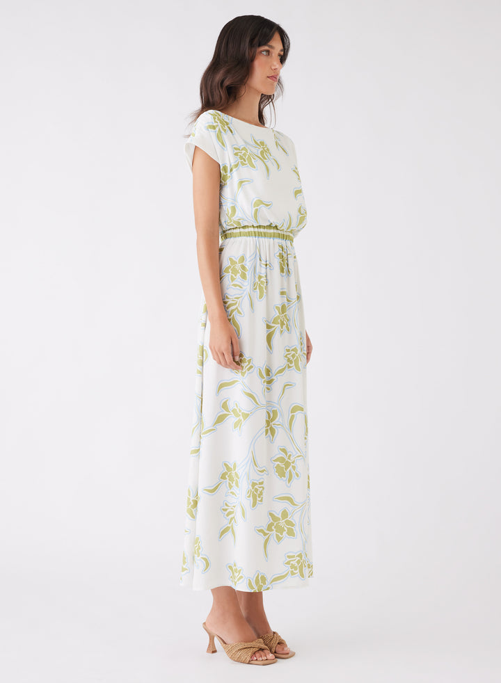 Esmaee Tranquility Dress - Olive Floral - Shop 9
