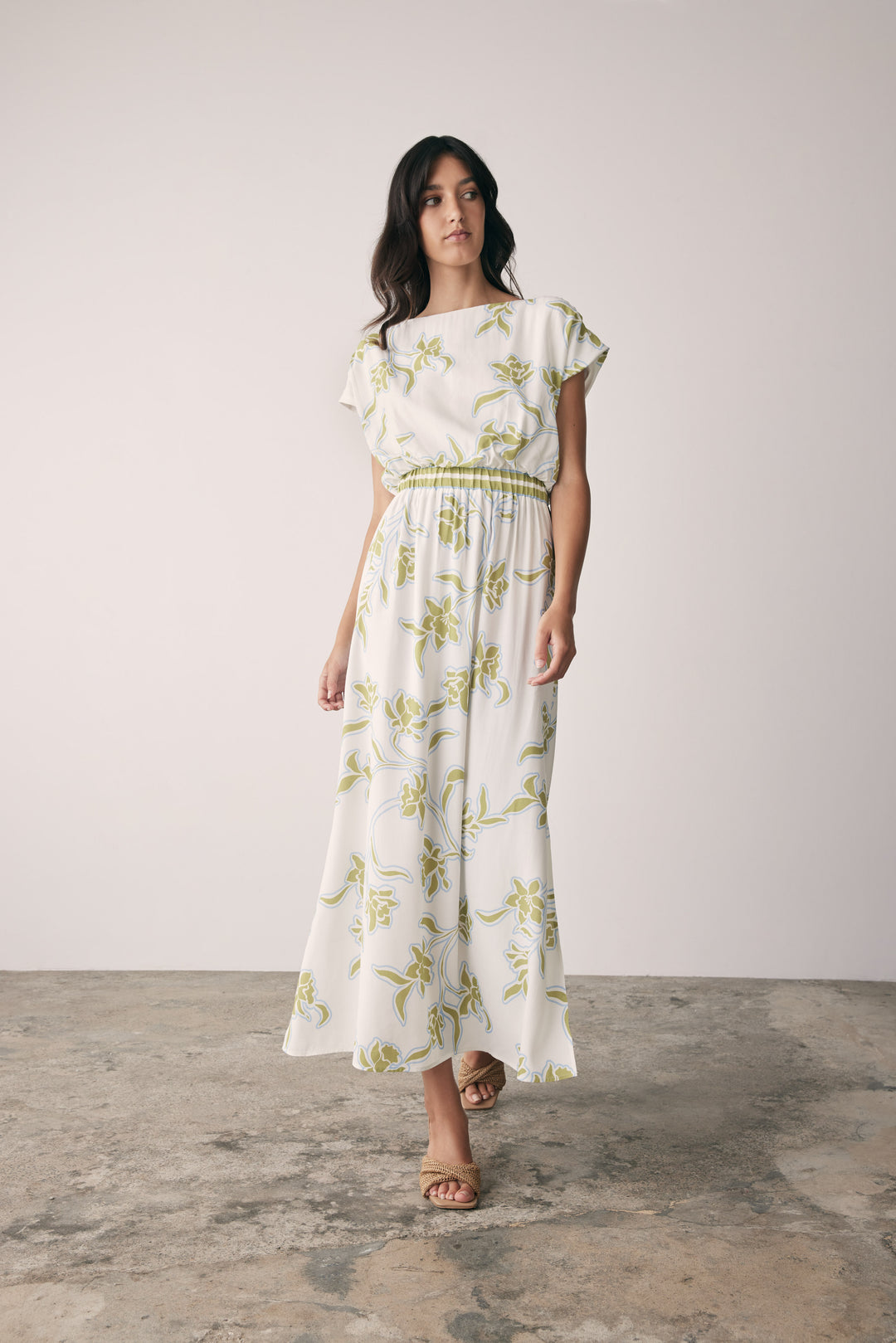 Esmaee Tranquility Dress - Olive Floral - Shop 9