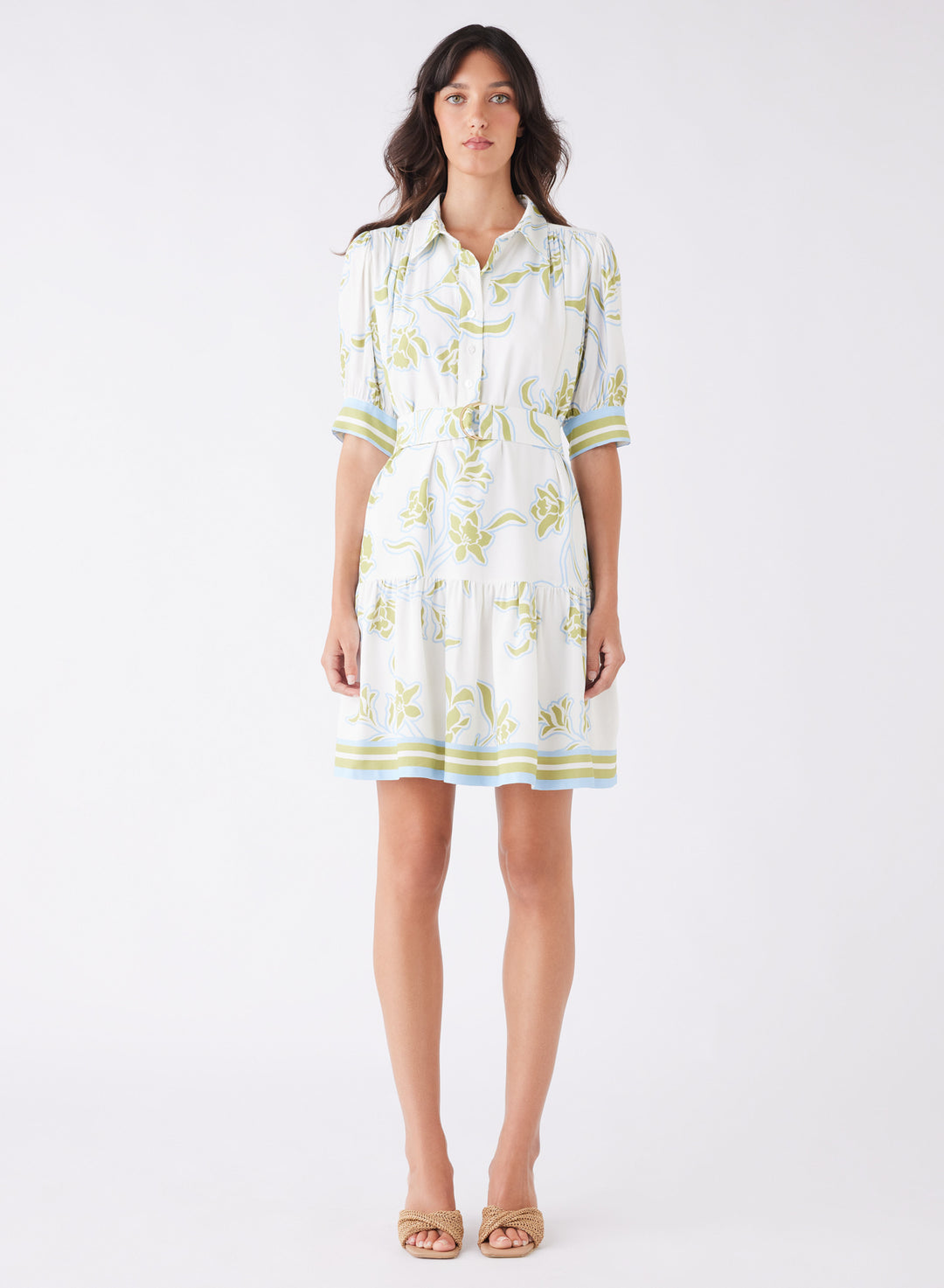 Esmaee Tranquility Mini Dress - Olive Floral - Shop 9