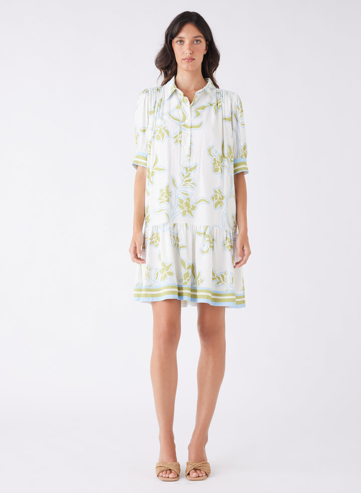 Esmaee Tranquility Mini Dress - Olive Floral - Shop 9