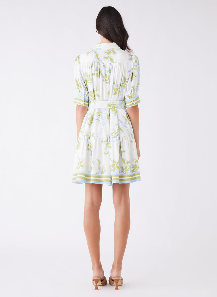 Esmaee Tranquility Mini Dress - Olive Floral - Shop 9