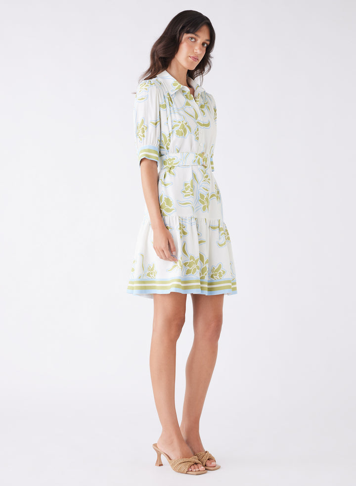 Esmaee Tranquility Mini Dress - Olive Floral - Shop 9