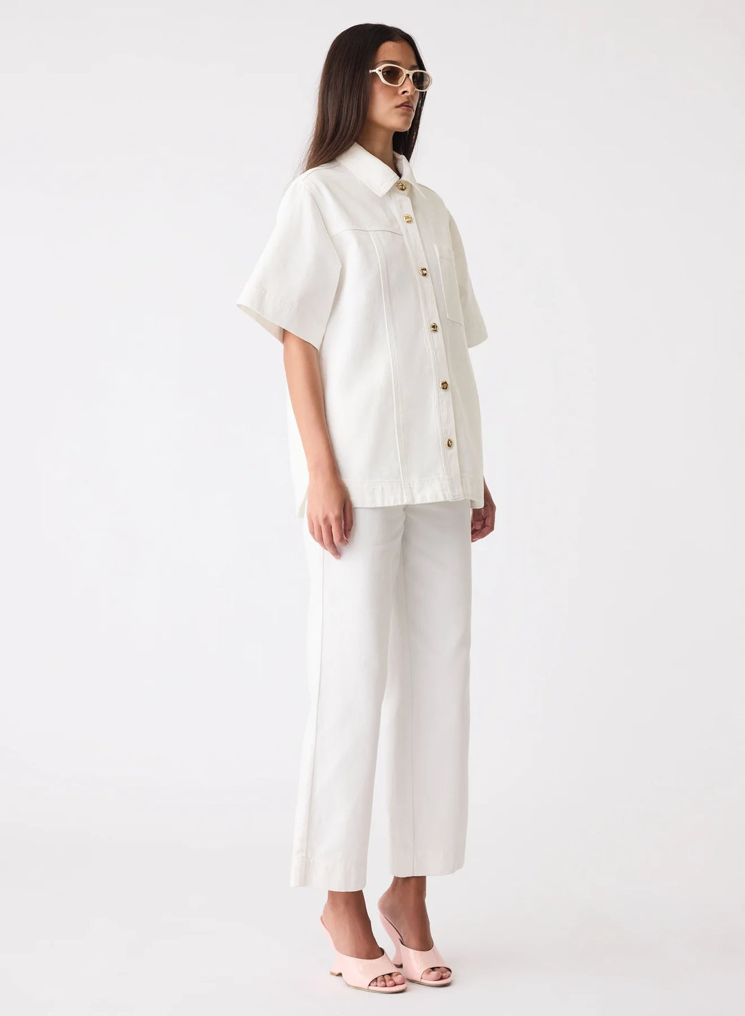 Coming Soon: Esmaee Capilla Denim Shirt - Ivory - Shop 9