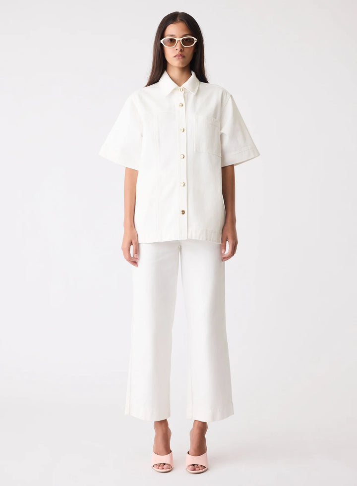 Coming Soon: Esmaee Capilla Denim Shirt - Ivory - Shop 9
