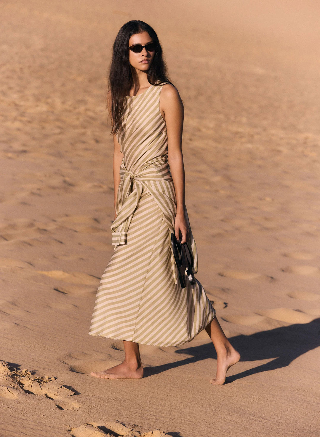 Esmaee Sahara Maxi Dress - Sage Stripe