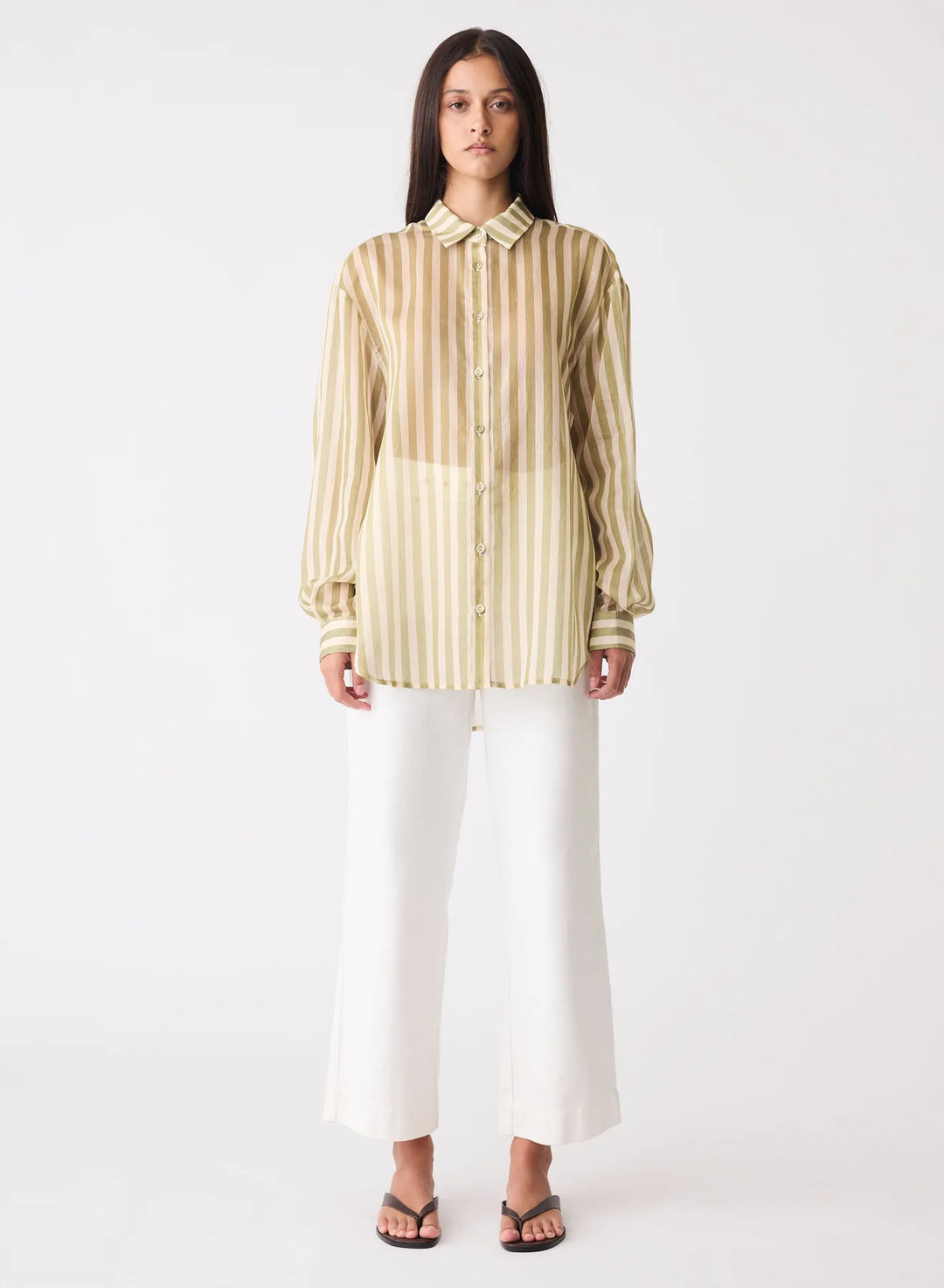 Esmaee Sahara Shirt - Sage Stripe