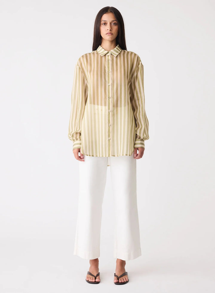 Esmaee Sahara Shirt - Sage Stripe