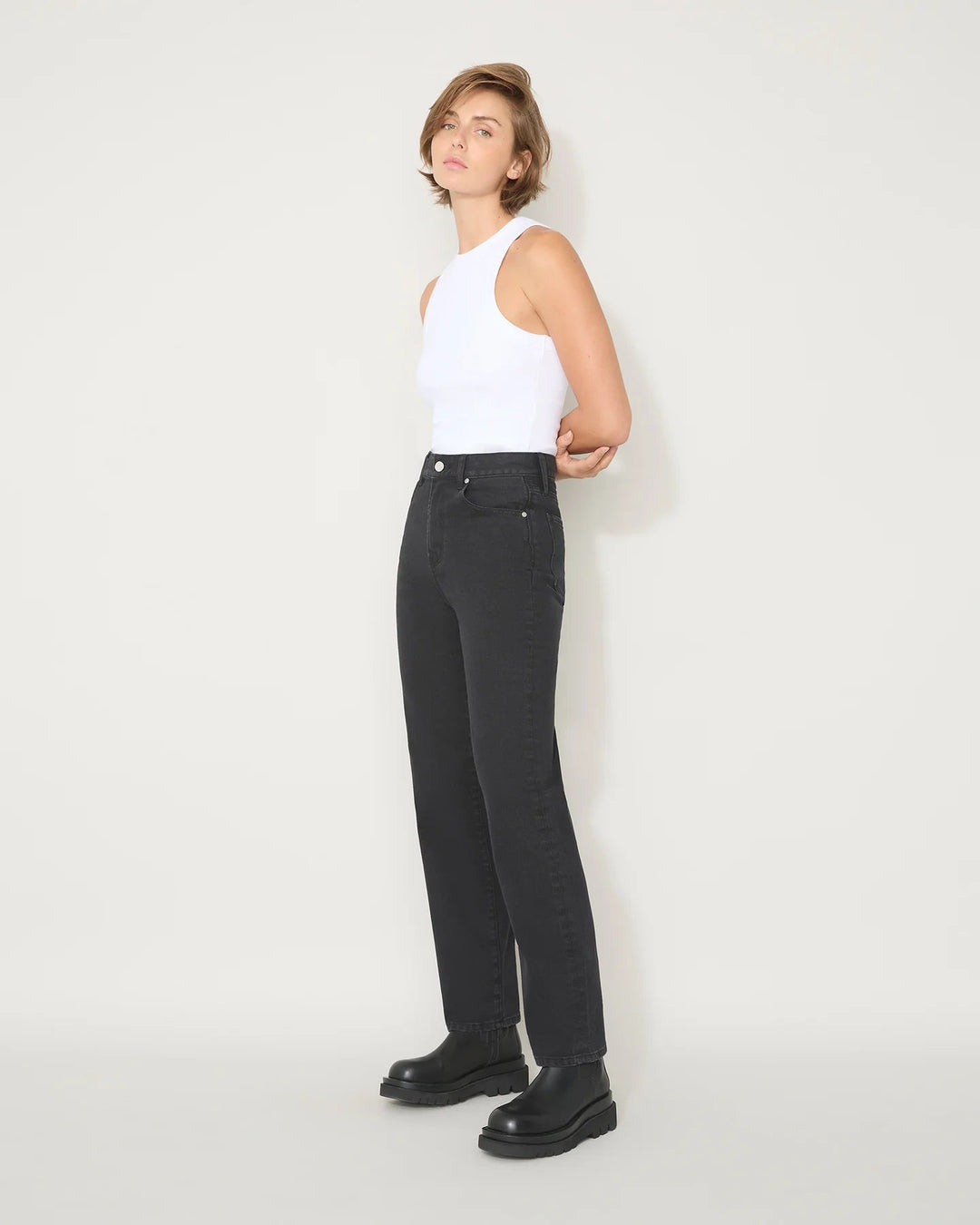 Jac &amp; Mooki Essential Wide Leg - Black Wash - Shop 9