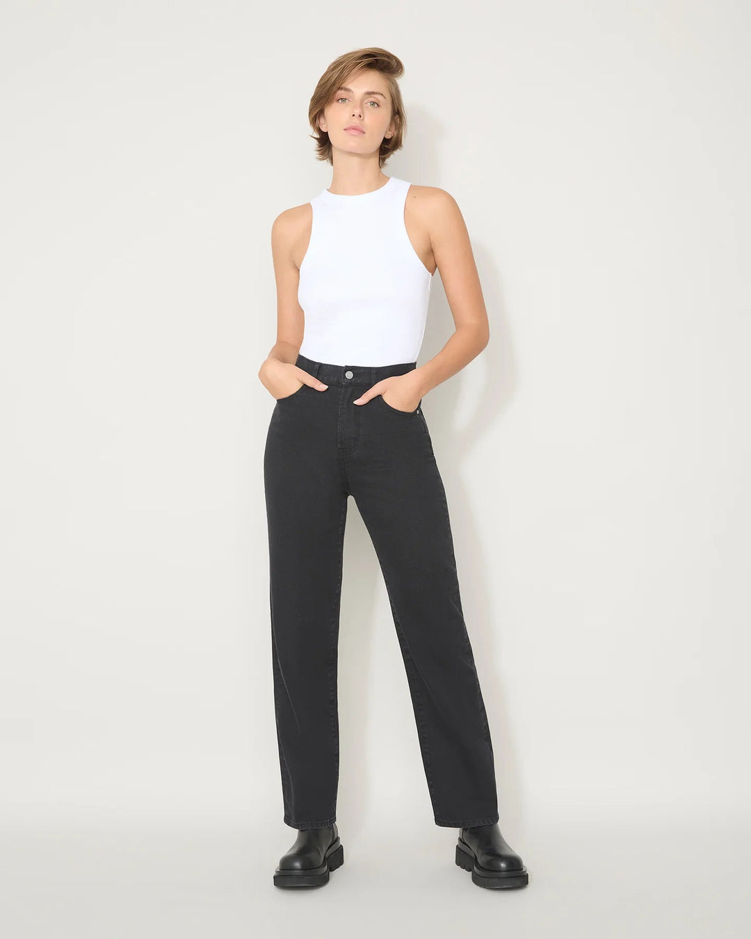 Jac &amp; Mooki Essential Wide Leg - Black Wash - Shop 9