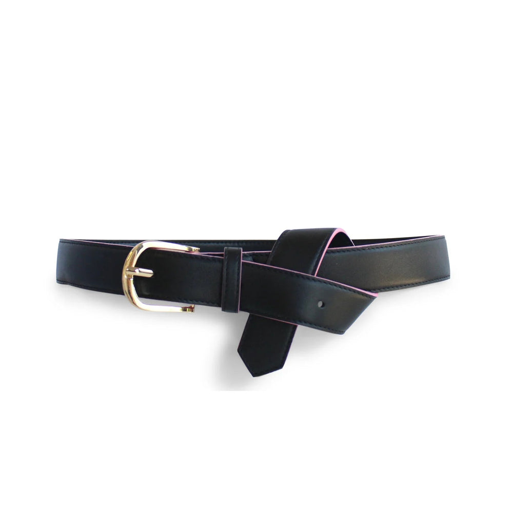 Kathryn Wilson Cassie Belt - Black Calf/Camelia - Shop 9