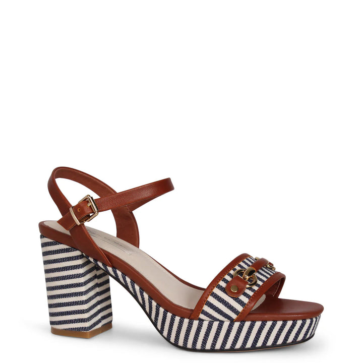 Kathryn Wilson Olivia Heel - Walnut Calf/Ink Stripe - Shop 9