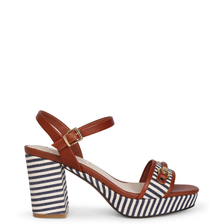 Kathryn Wilson Olivia Heel - Walnut Calf/Ink Stripe - Shop 9