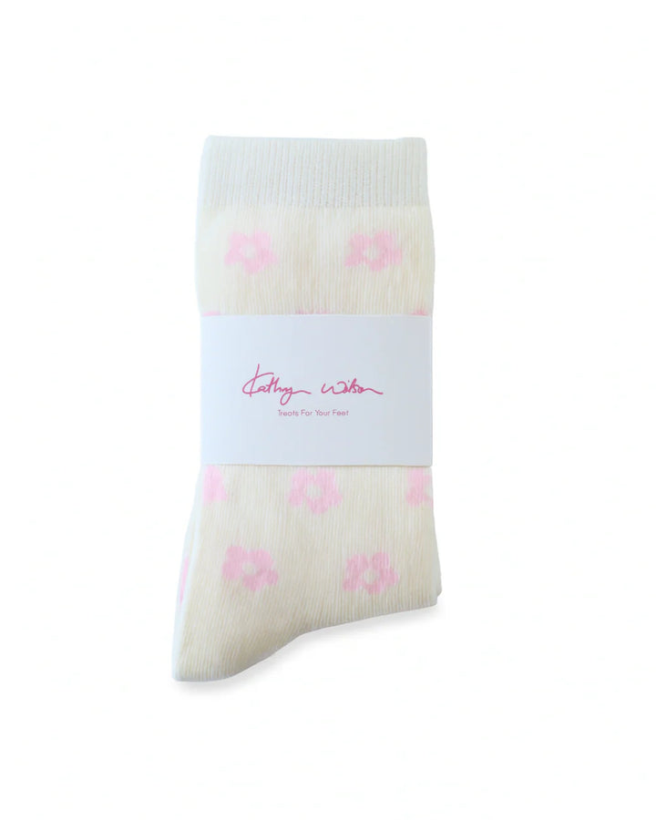 Kathryn Wilson Petal Socks - Cream/Pink - Shop 9