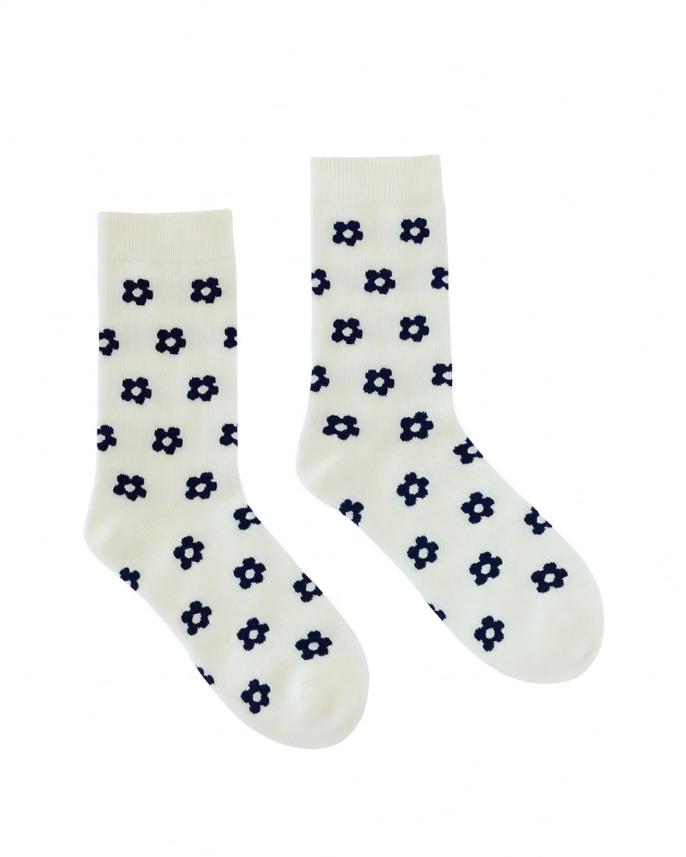 Kathryn Wilson Socks - Cream/Ink Petals - Shop 9