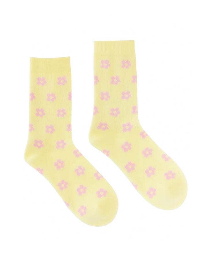 Kathryn Wilson Socks - Yellow/Pink Petals - Shop 9