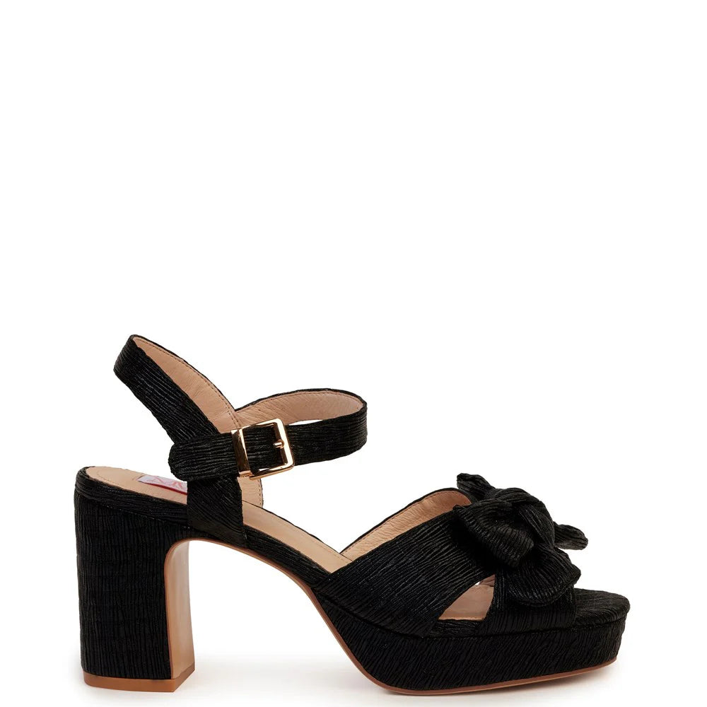 Kathryn Wilson Zsa Zsa Heels - Black Metallic Pleats - Shop 9