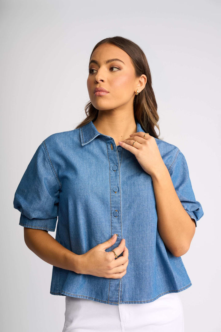Knewe Titan Shirt - Washed Blue - Shop 9