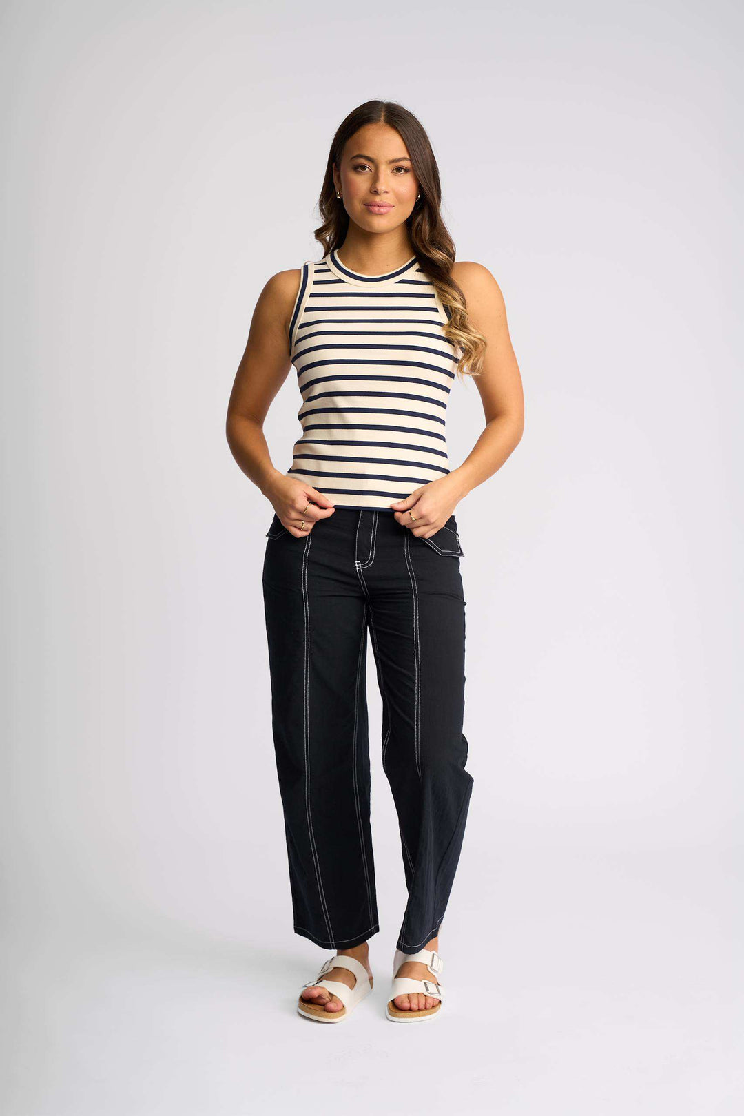 Knewe True Tank - Ecru/Ink Stripe - Shop 9