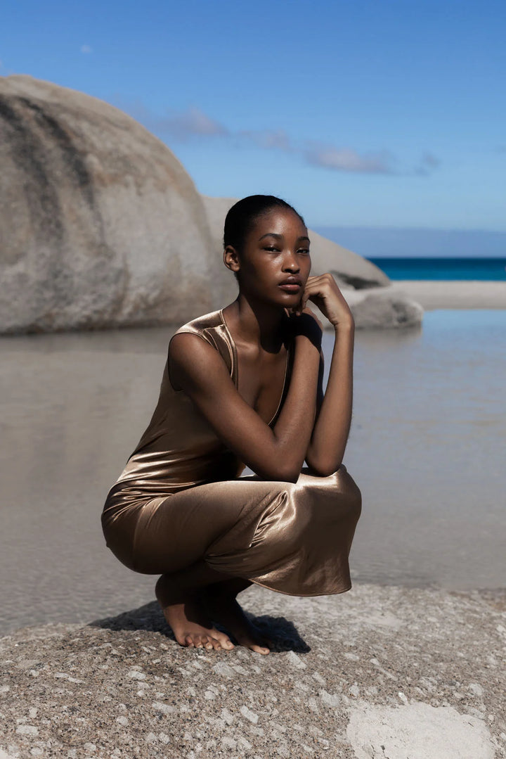 Knuefermann Halston Dress - Bronze