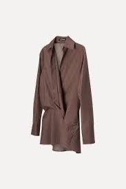 Knuefermann Knotted Shirt Silk/Cotton Cafe Noir