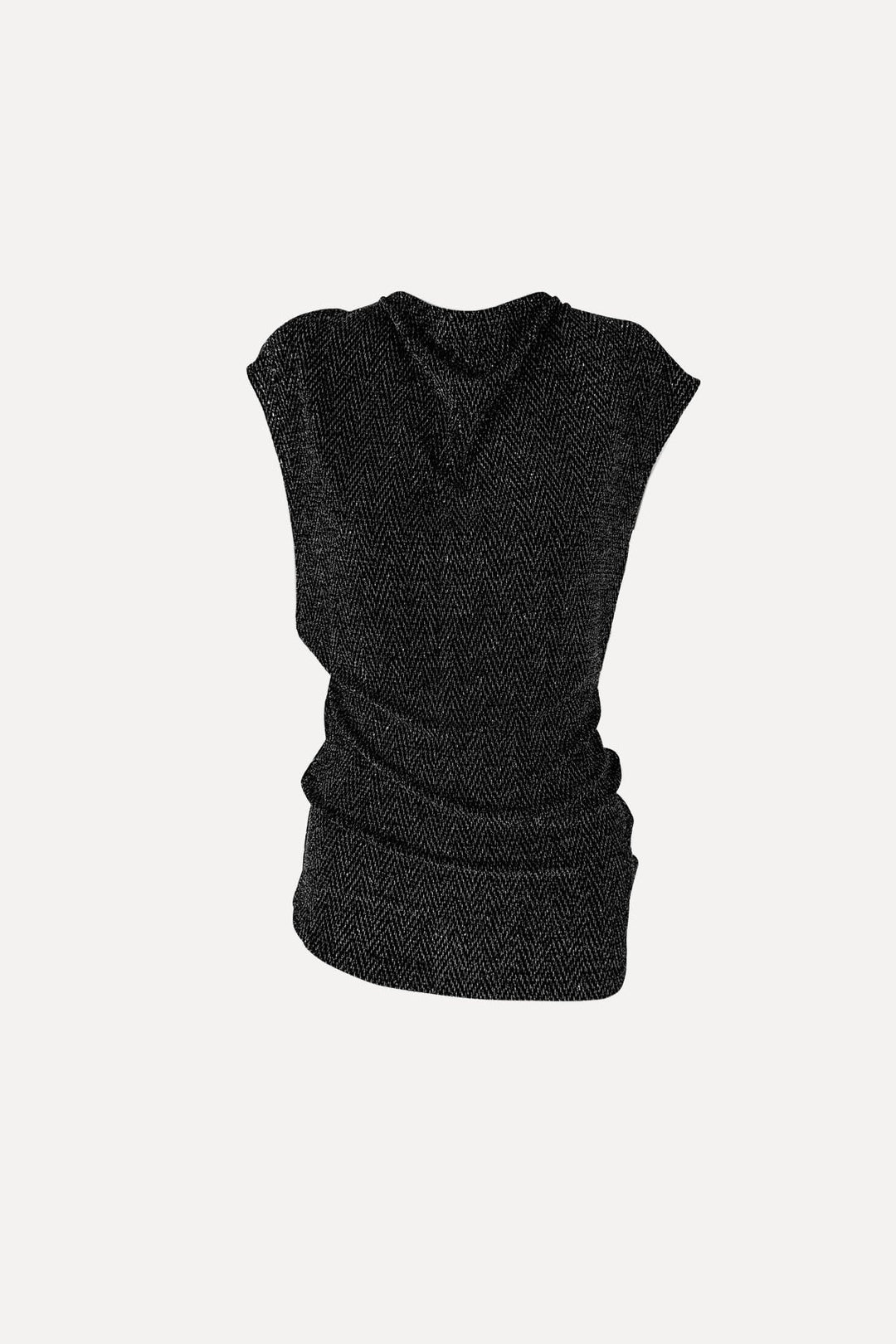 Knuefermann Mykie Evening Top - Silver Lurex Herringbone - Shop 9
