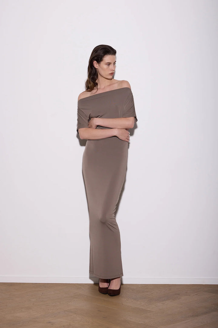 Knuefermann Senna Dress Long - Mocha - Shop 9