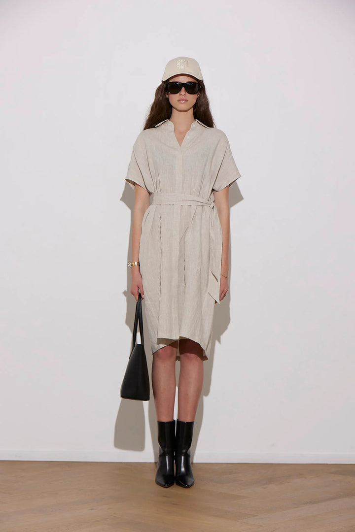 Knuefermann Coco Linen Shirtdress - Natural - Shop 9