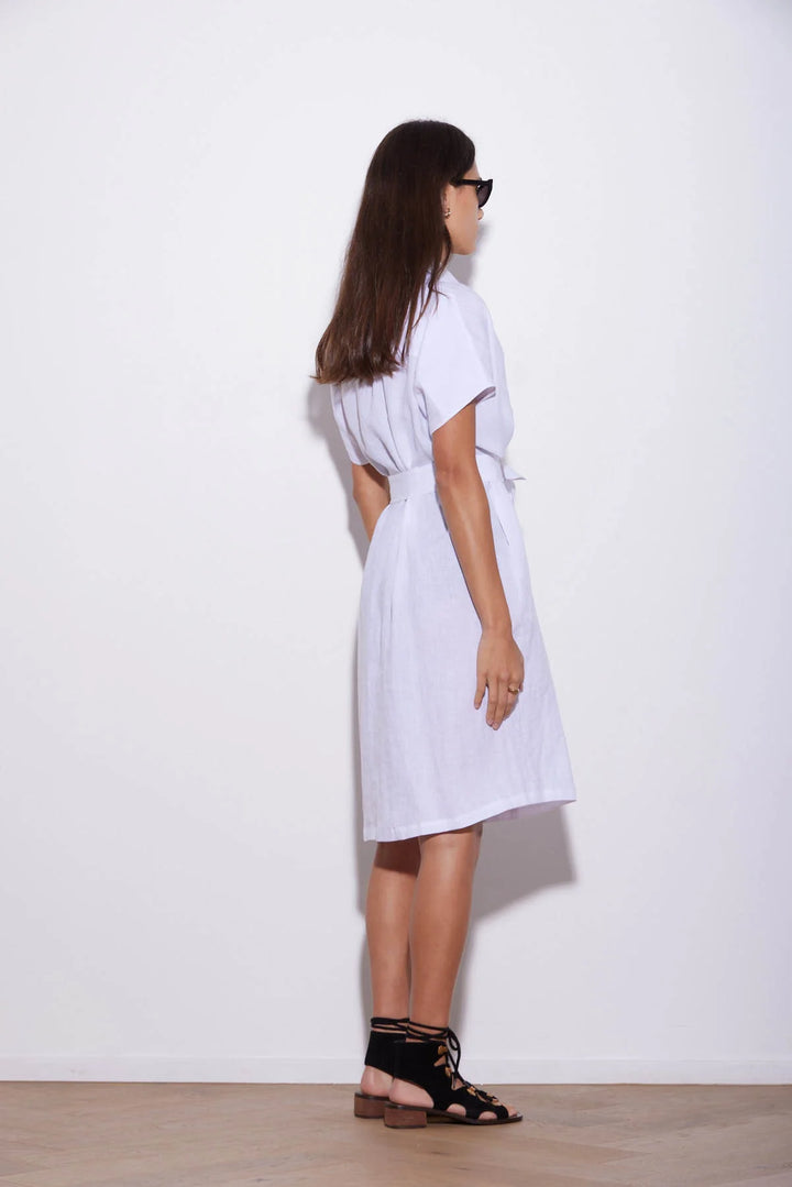 Knuefermann Coco Linen Shirtdress - White - Shop 9