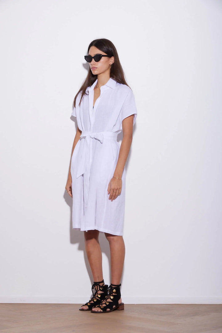 Knuefermann Coco Linen Shirtdress - White - Shop 9