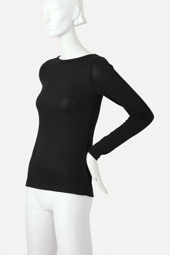 Knuefermann Giovanni Boatneck Top - Black Lurex