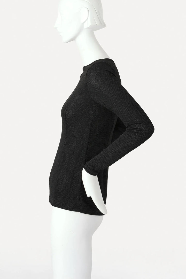 Knuefermann Giovanni Boatneck Top - Black Lurex