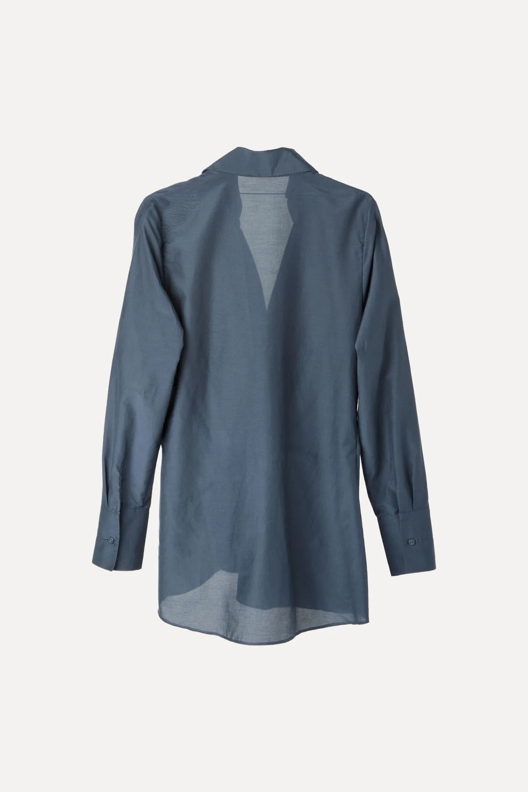 Knuefermann Knotted Shirt Silk/Cotton Cafe Petrol Blue