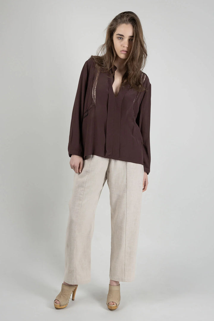 Knuefermann Lattice Shirt Port Silk