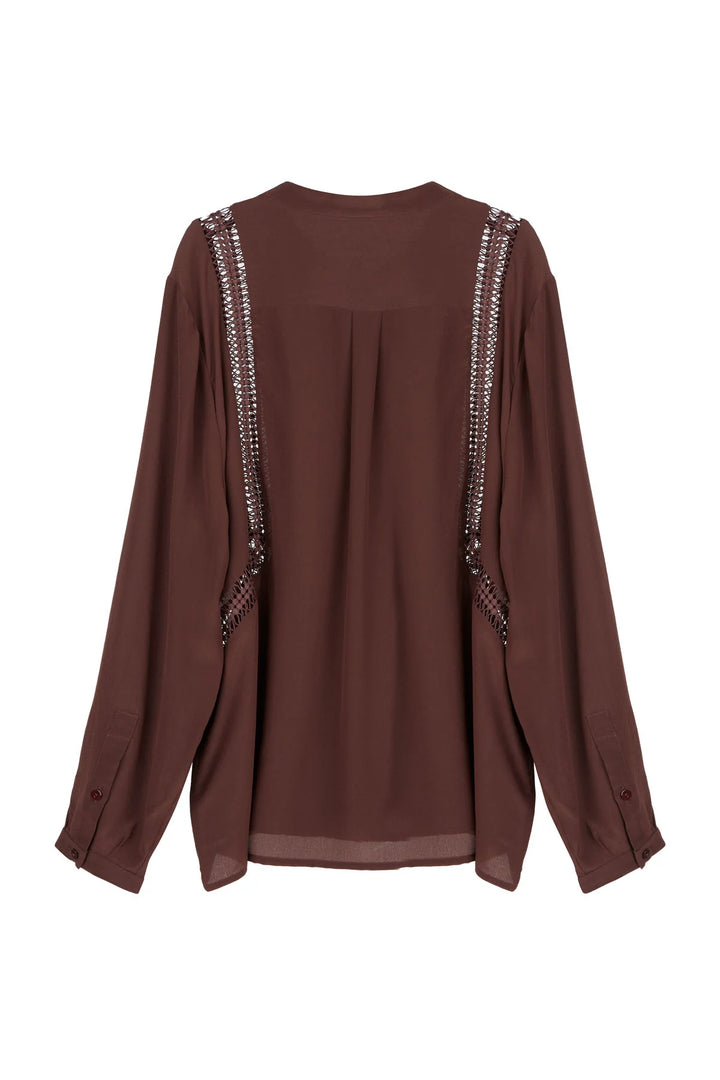 Knuefermann Lattice Shirt Port Silk