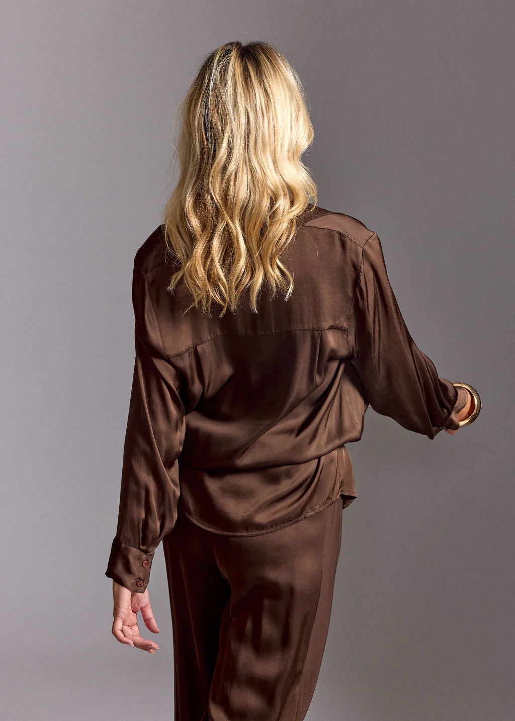 Lauren Vidal Dali Cowl Neck Shirt - Coffee - Shop 9
